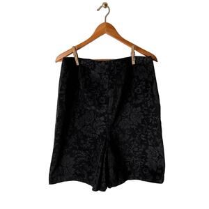 Oscar De La Renta Black Velvet Floral Embossed Skirt  Size 10